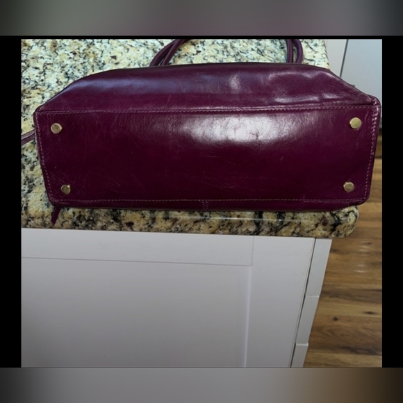 HOBO Borne Zip Top Tote in Rich Purple Smooth Leather - Picture 3 of 5